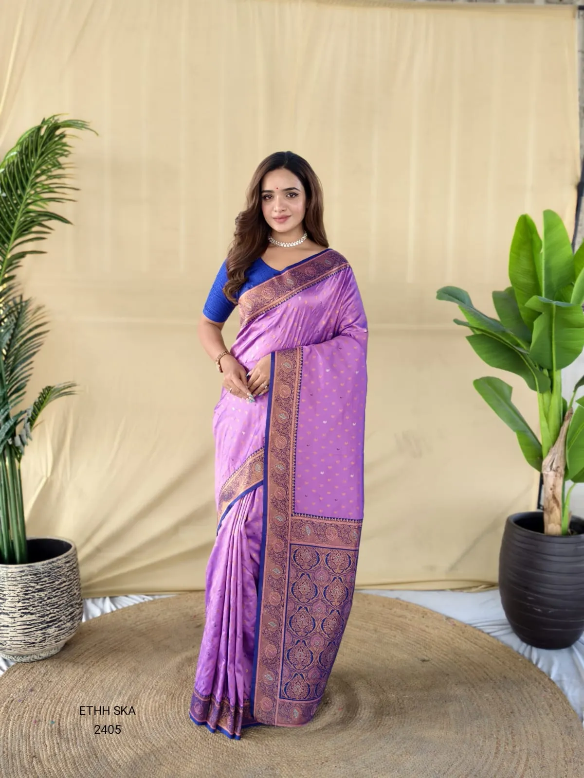 Traditional Banarasi Soft Silk Saree with Contrast Zari Weaving